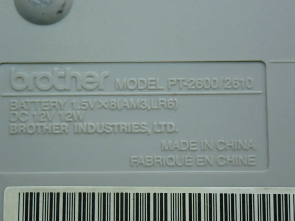 Brother Monochrome Label Maker Print Unit W/ User Manual - Pt-2600/2610