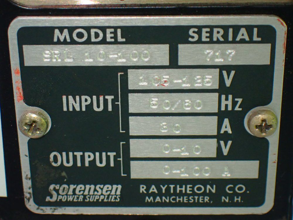 Sorensen Dc Power Supply - Srl10-100
