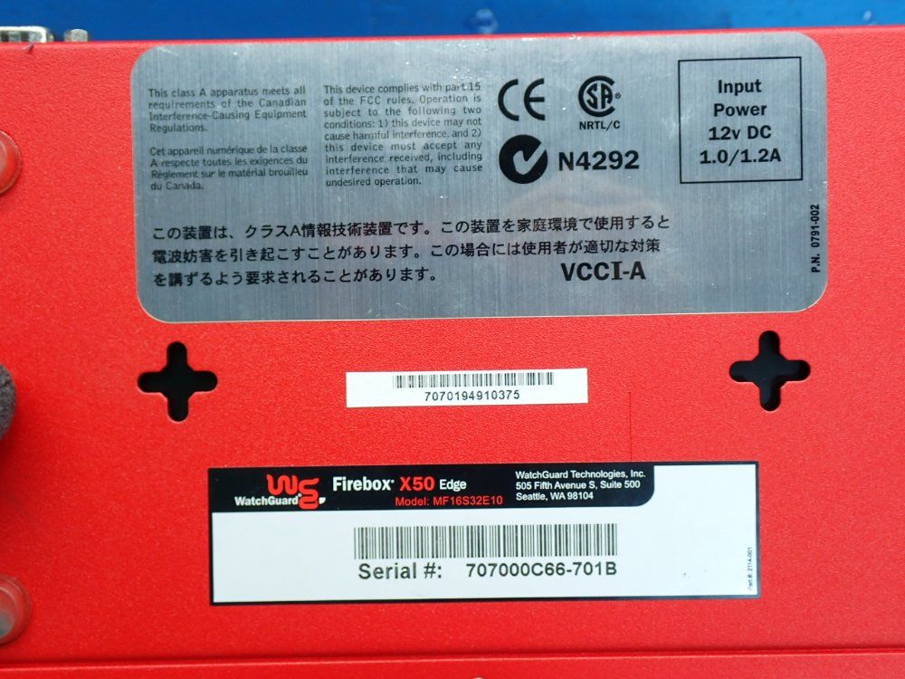 Watchguard Firebox Edge Firewall Unit - Mf16s32e10 | HGR*24
