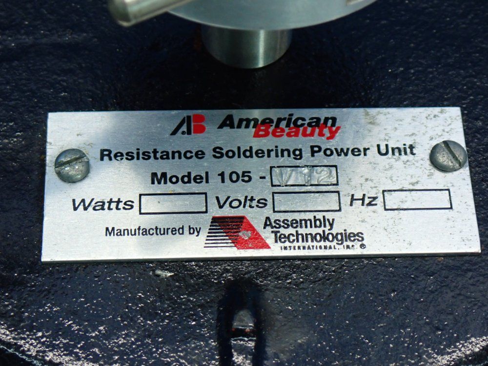Assembly Technologies American Beauty Resistance Soldering Power Unit - 105v12