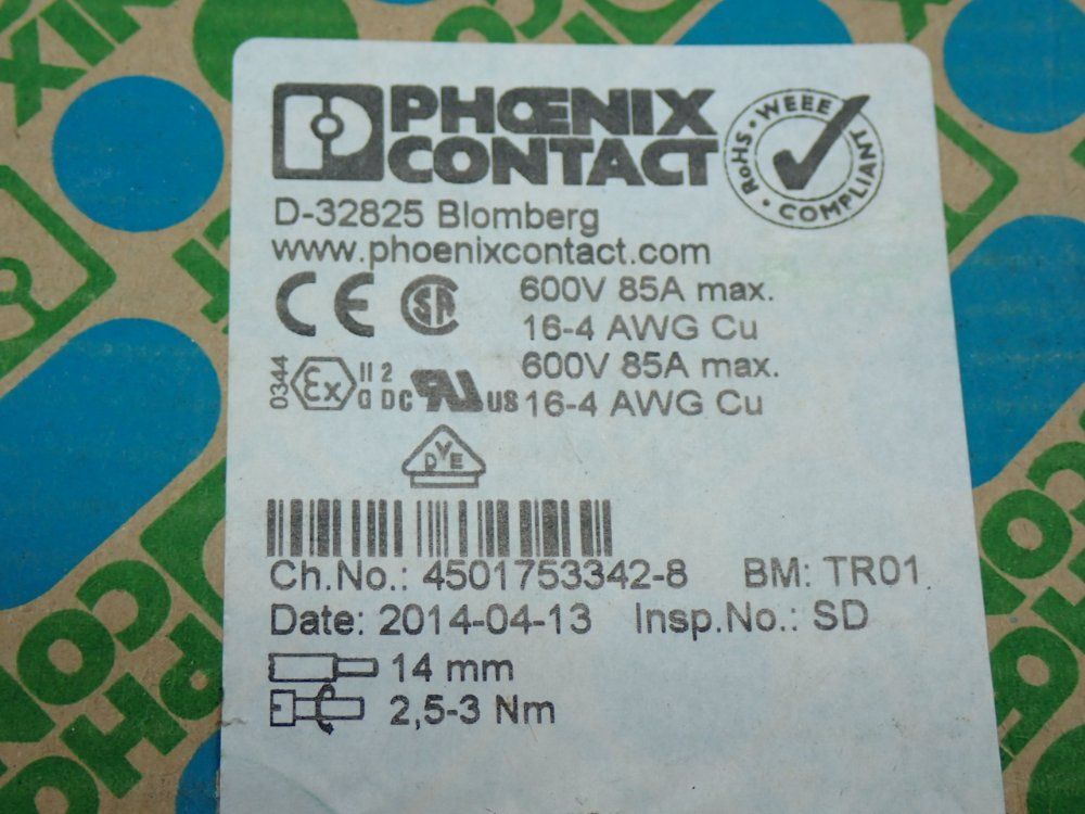 Phoenix Contact 12.2mm Ut-series Modular Terminal Block, 43pcs - 3044199
