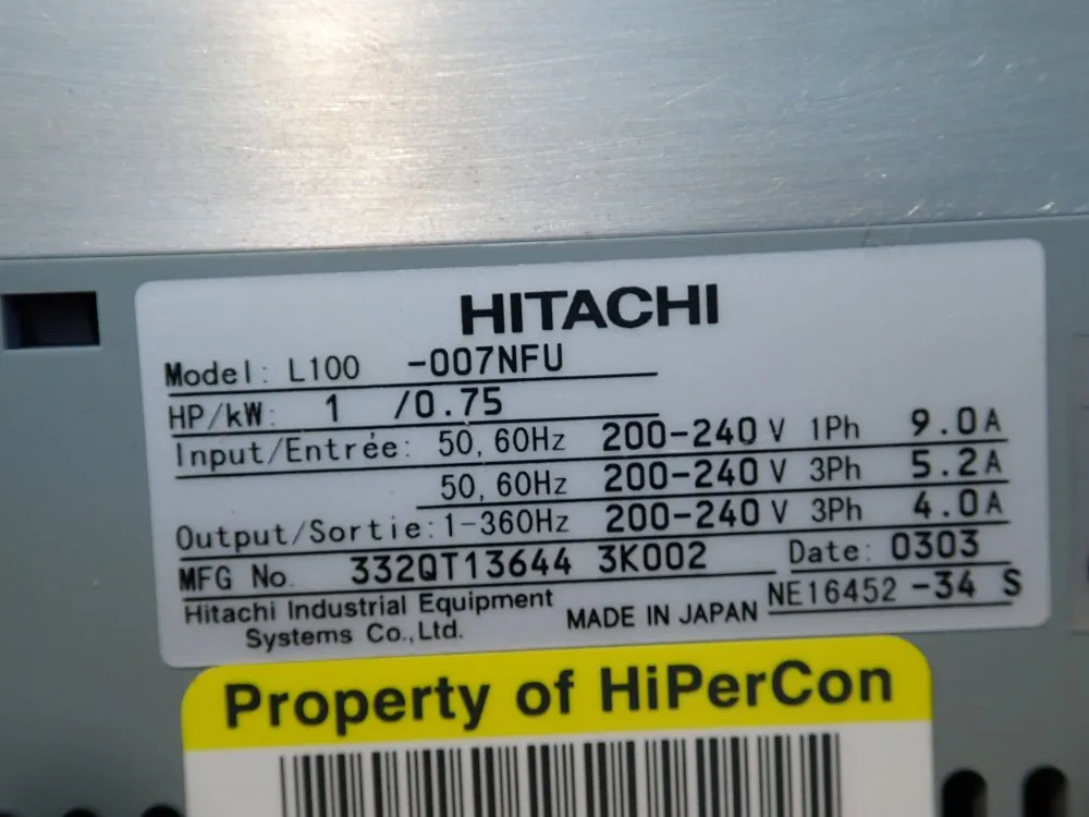 Hitachi Vfd - L100-007nfu