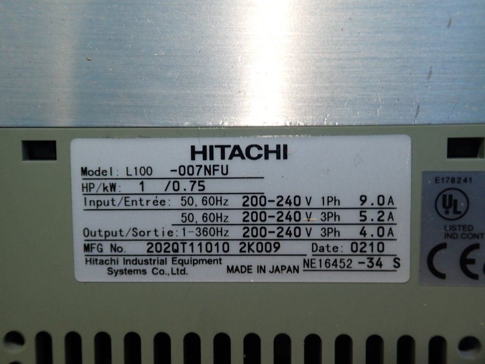 Hitachi Vfd - L100-007nfu