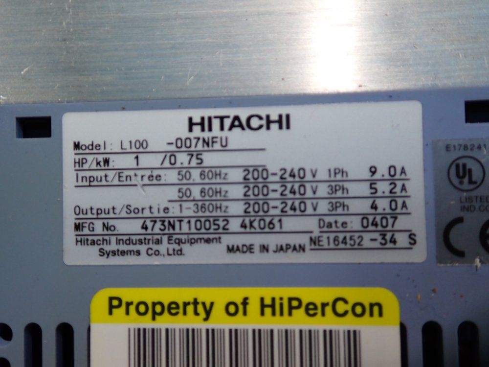 Hitachi Vfd - L100-007nfu