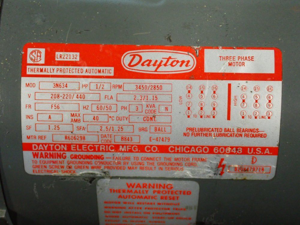 Dayton 1/2 Hp Motor - 3n364