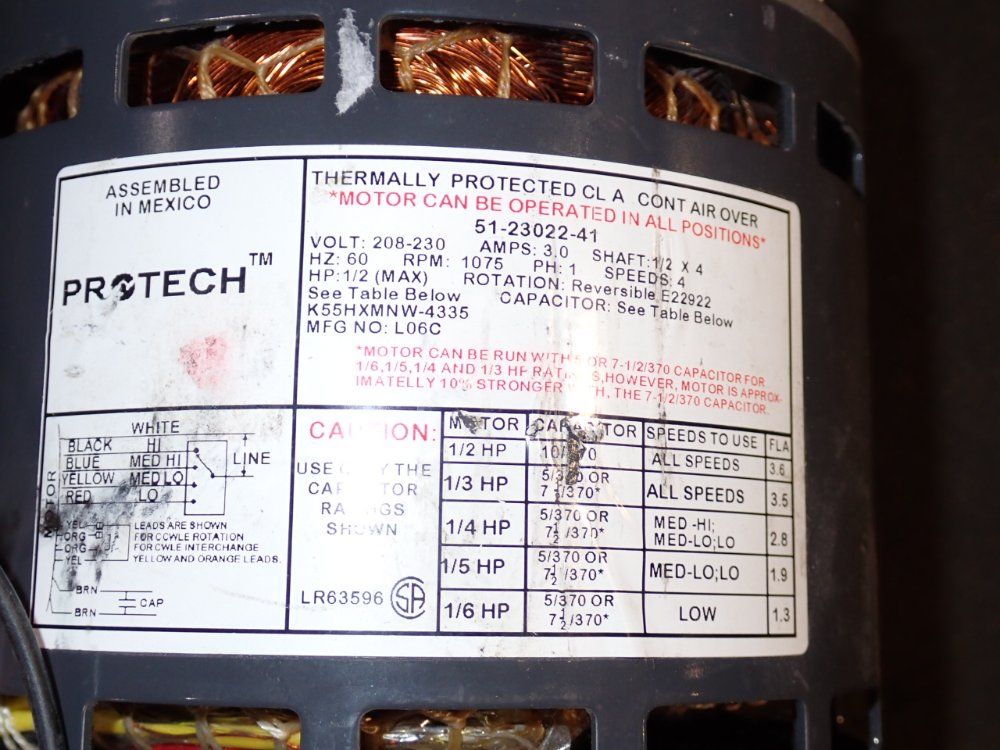 Protech 1/2 Hp Motor - 51-23022-41