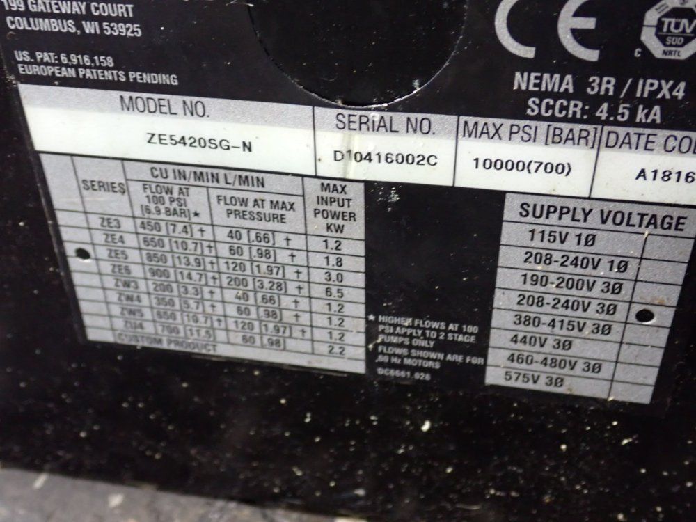 Enerpac Electric Hydraulic Pump - Ze54205g-n