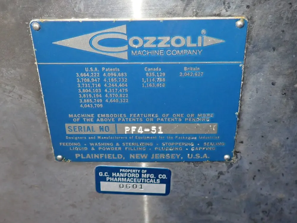 Cozzoli Machine Company 3 1/2" X 77" Filler