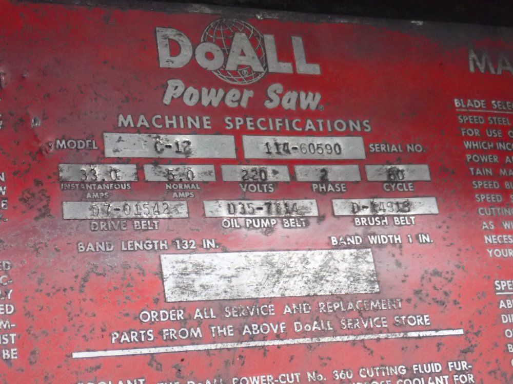 Doall 16" Saw - C-12