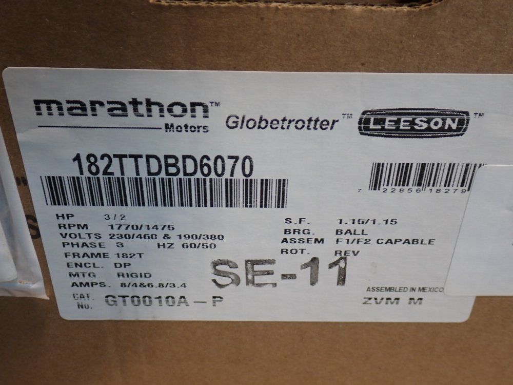 Marathon Motors 3 Hp Motor - 182ttdbd6070
