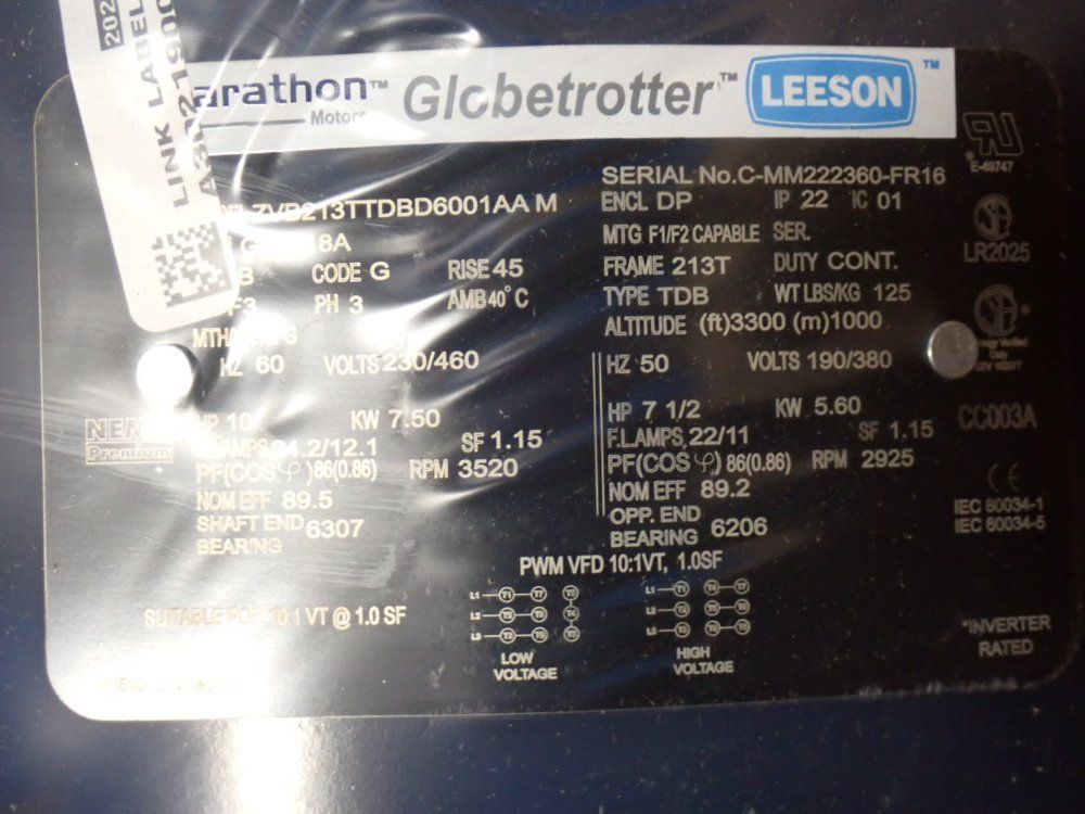 Marathon Motors 10 Hp Motor - 213ttdbd6001