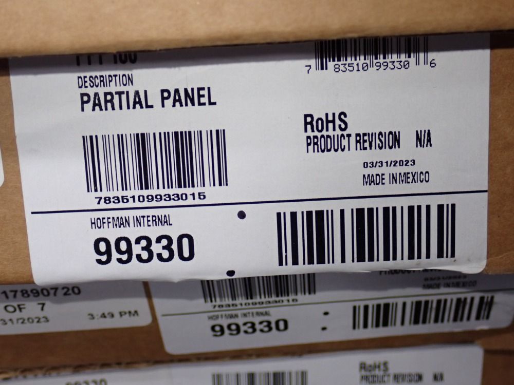 Hoffman 20 1/2" X 36 1/2" X 1" Electrical Panel Partial Panels - Ppp106