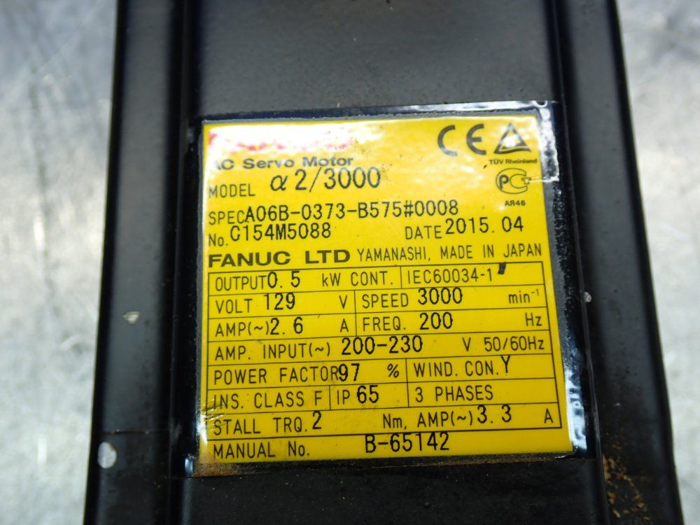 Fanuc 3000rpm Ac Servo Motor - A06b-0373-b575#0008