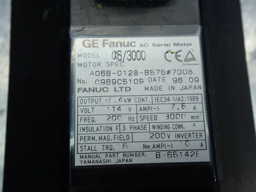 Fanuc 3000rpm Ac Servo Motor - A06b-0128-b575#7008