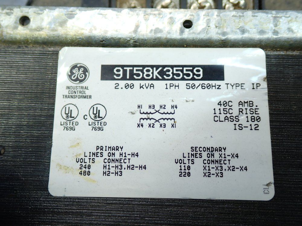 General Electric Industrial Control Transformer - 9t58k3559