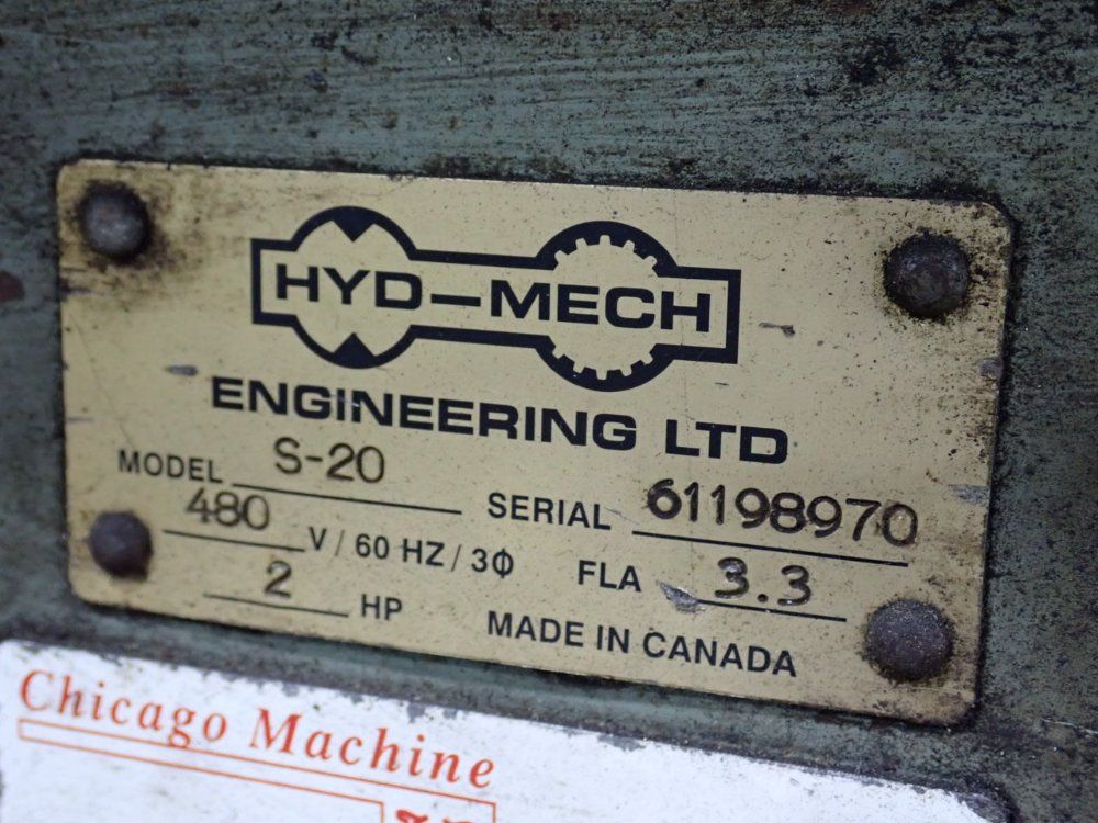 Hyd-mech Engineering Ltd. 24" X 14" Horizontal Band Saw - S-20