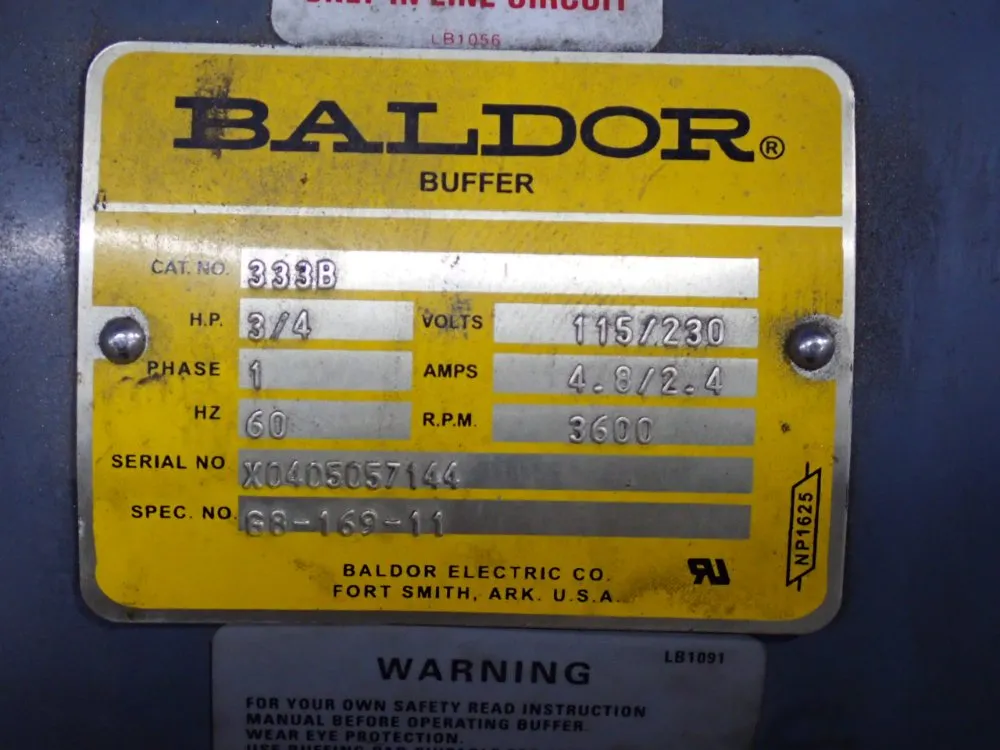 Baldor 3/4 Hp Buffer - 333b