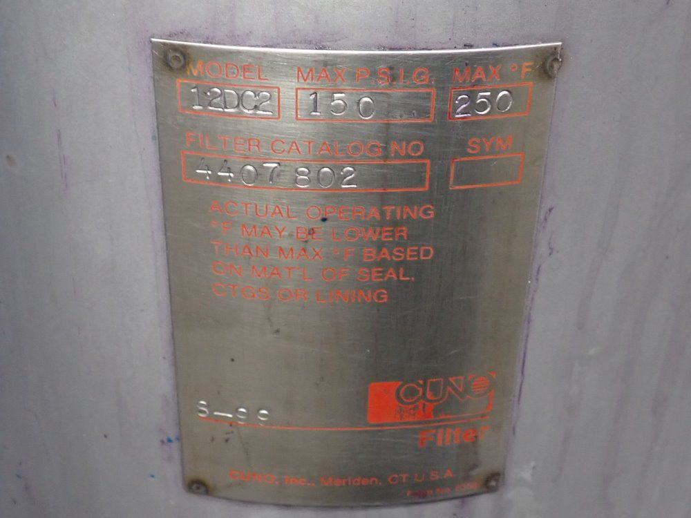 Cuno Inc 10" X 30" Filter Housing - 12dc2