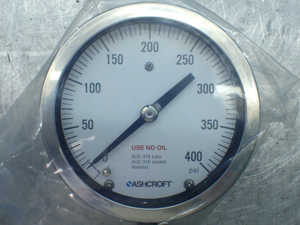 Ashcroft 4-1/2" 400# Range 3 Pressure Gauges - 45-1009-s-04l-400#