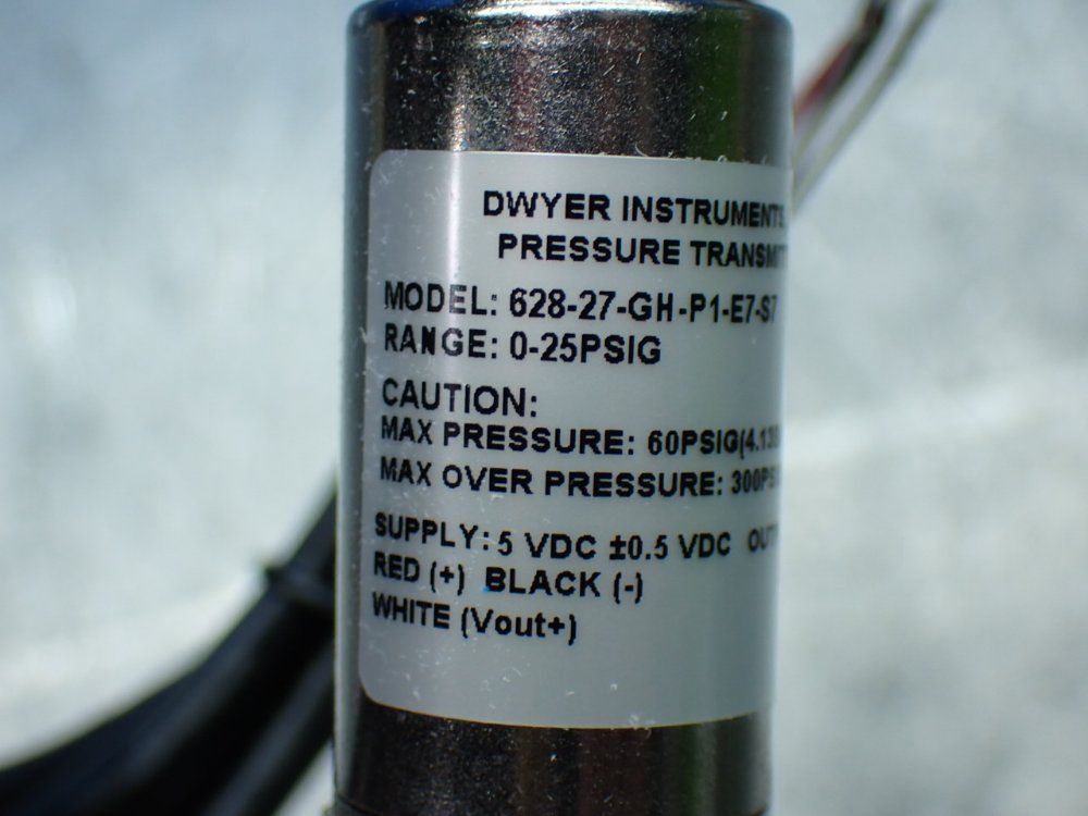 Dwyer 60psig Max Pressure Transmitter - 628-27-gh-p1-e7-s7
