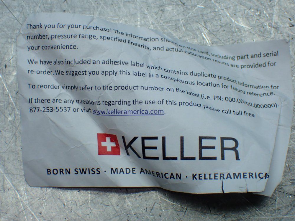Keller Pressure Transducer - 1023.00102.051912