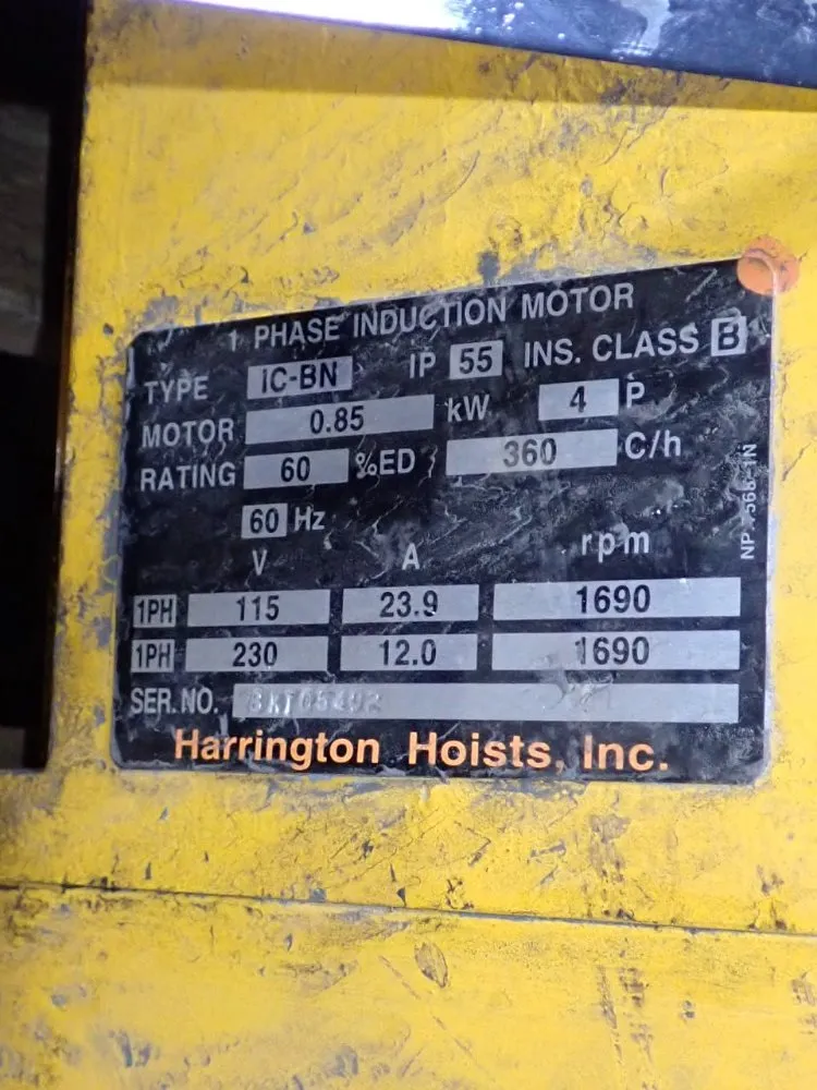 Harrington 2 Ton Electric Chain Hoist - Ep1a-00sy3915