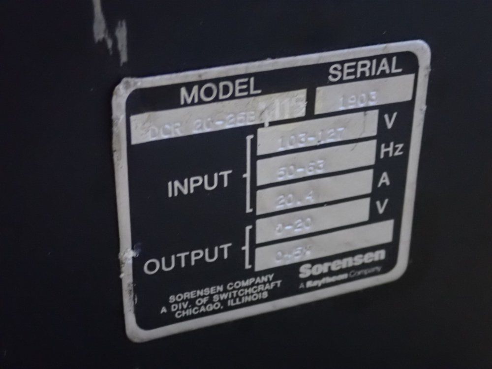 Sorensen Power Supply - Dcr 20-50b