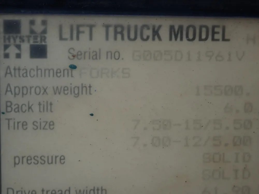 Hyster 12000 Lbs Diesel Forklift - H110xl