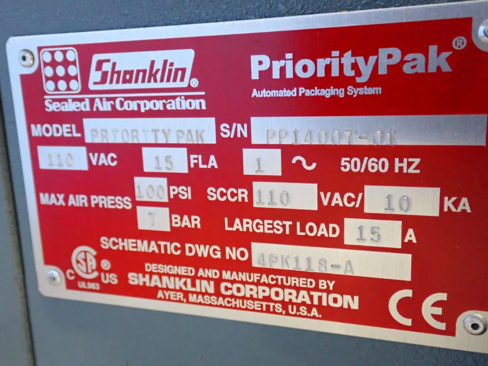 Shanklin Corporation Automated Packaging System - Prioritypak