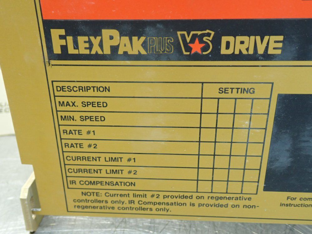 Reliance Electric Flexpak Plus Vs-drive Unit W/ Instruction Manual D-3936-4 - 14c68