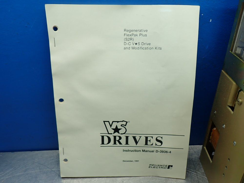 Reliance Electric Flexpak Plus Vs-drive Unit W/ Instruction Manual D-3936-4 - 14c68
