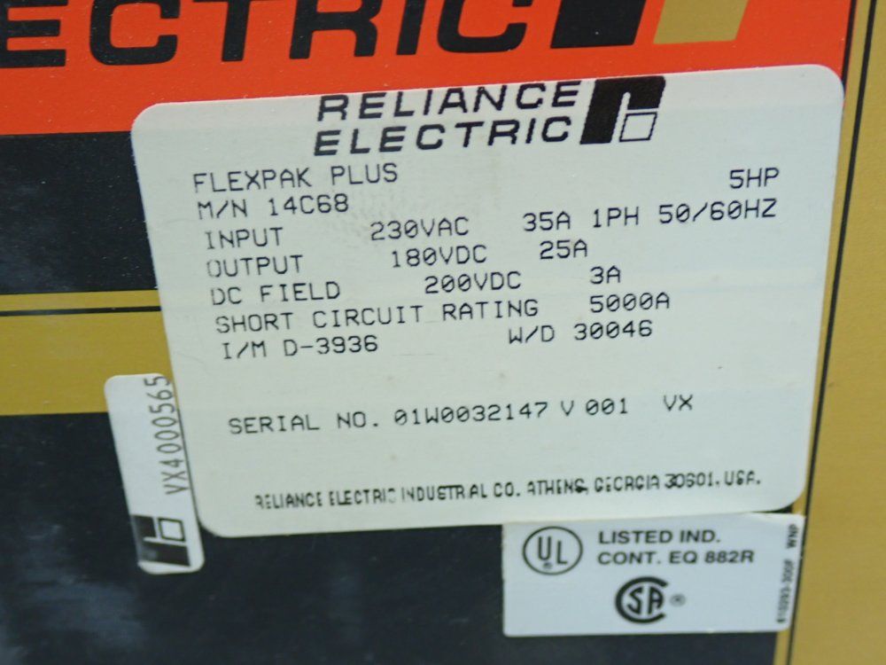 Reliance Electric Flexpak Plus Vs-drive Unit W/ Instruction Manual D-3936-4 - 14c68