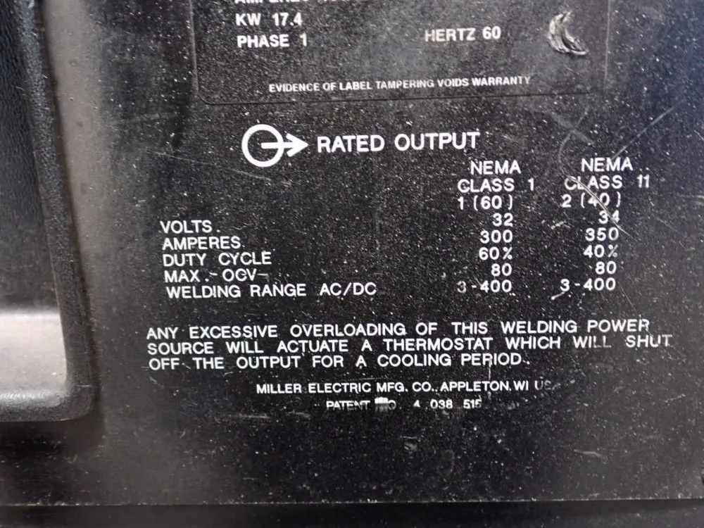 Miller 400 A Welder Power Source - Syncrowave 351