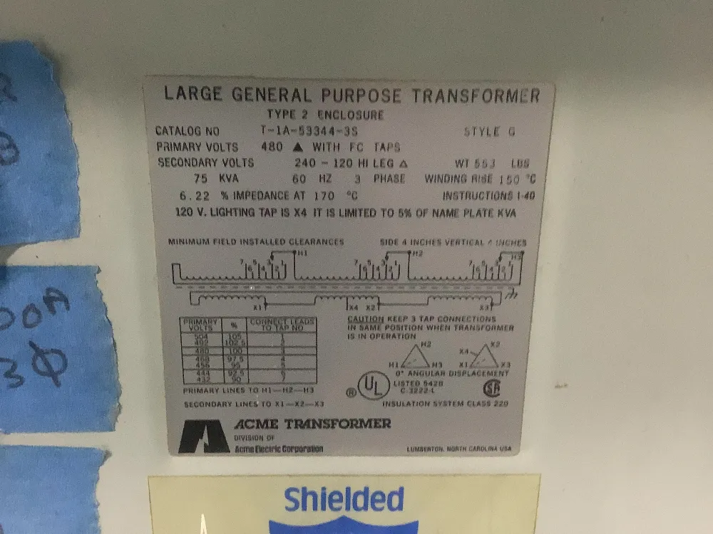 Acme Transformer 75 Kva Transformer - T-1a-533443-s