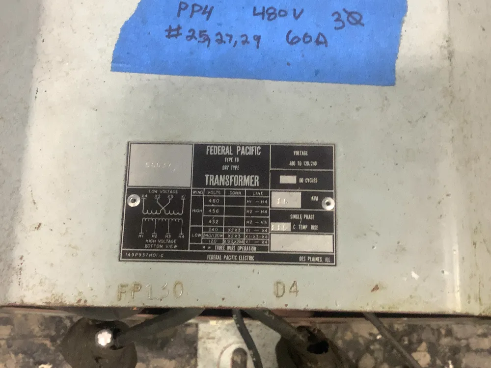 Federal Pacific 15 Kva Transformer