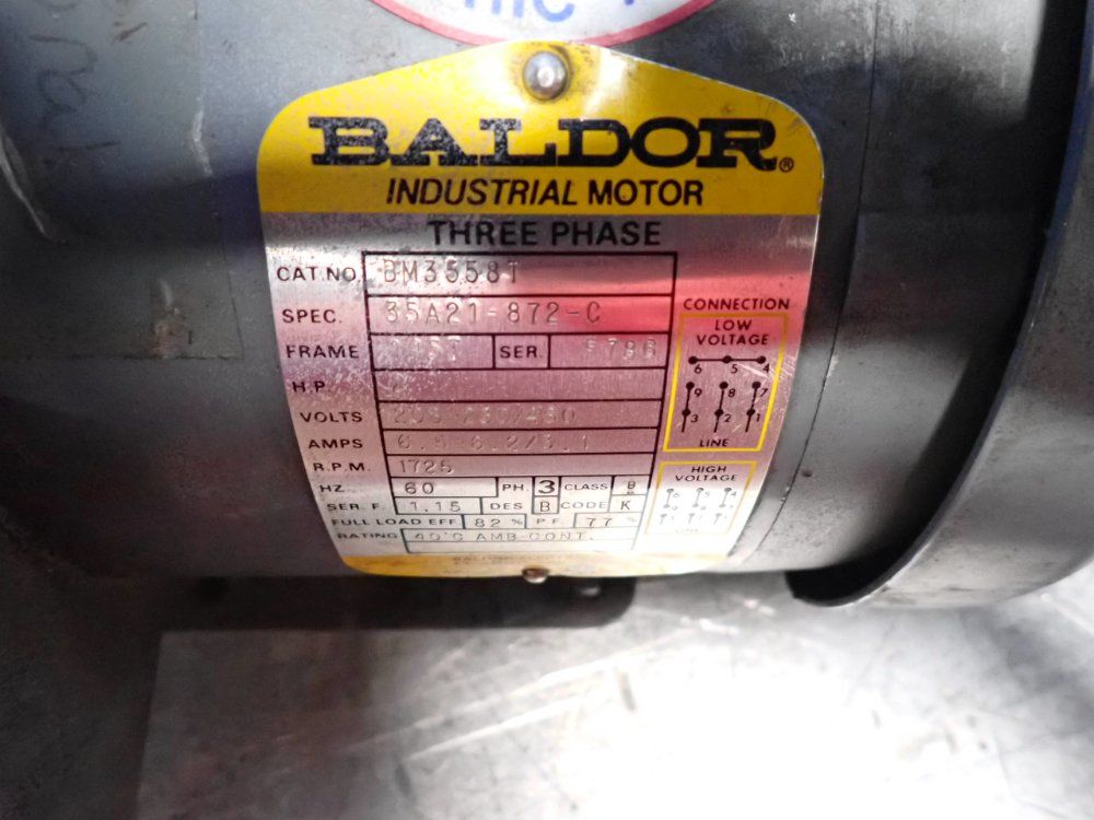 Baldor 2 Hp Three Phase Industrial Motor - Bm3558t