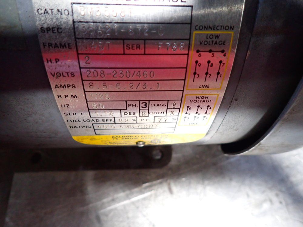 Baldor 2 Hp Three Phase Industrial Motor - Bm3558t