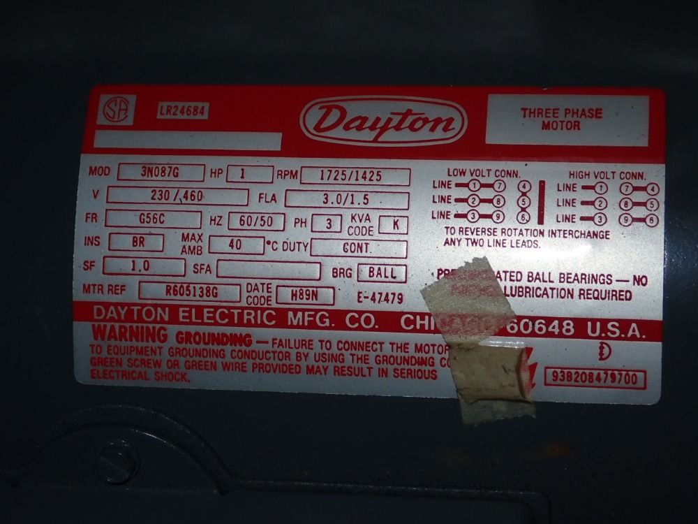 Dayton 1 Hp Motor