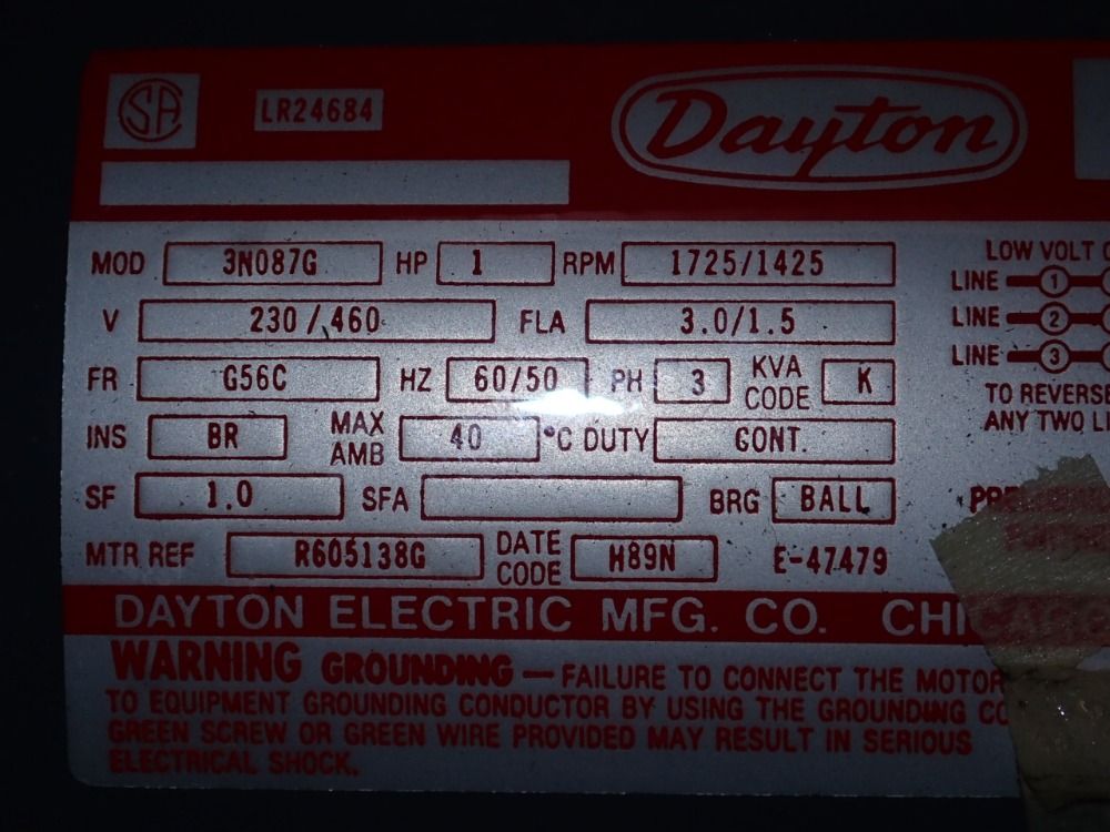 Dayton 1 Hp Motor
