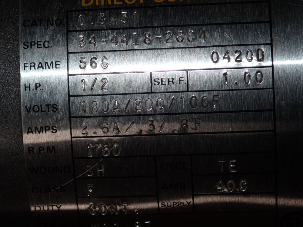 Baldor 1/2 Hp Dc Motor - Cd3451