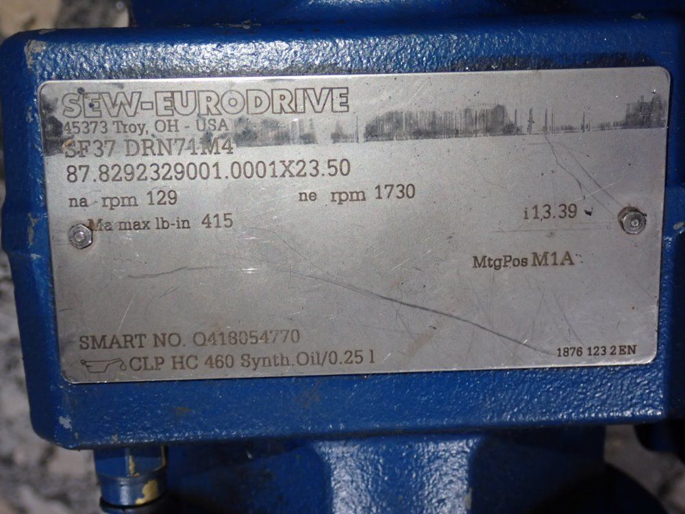 Sew Eurodrive 0.50 Hp Gear Drive - Sf37 Drn71m4