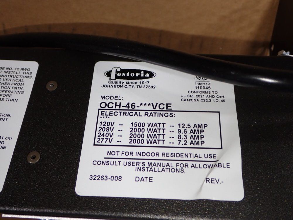 Fostoria 2000 Watts Infrared Spot Heater - Och-46