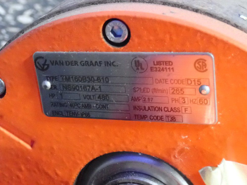 Van Der Graaf 1 Hp Drum Motor - Tm160b30-610