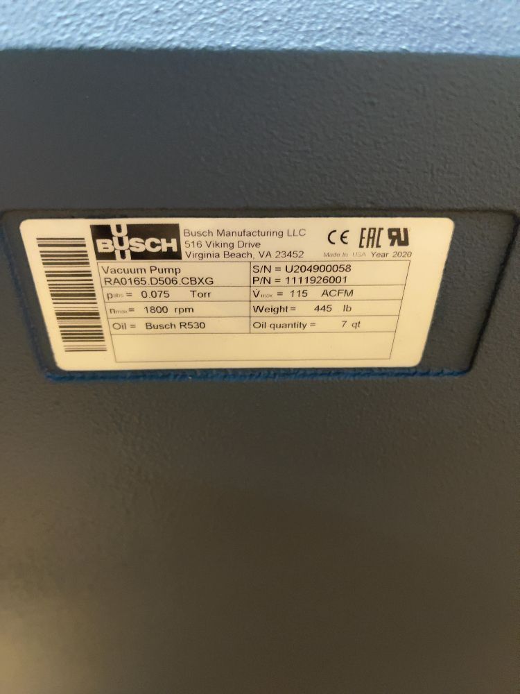 Busch 7.5 Hp R5 Ra0165.d Vacuum Pump - Ra0165.d506.cbxg
