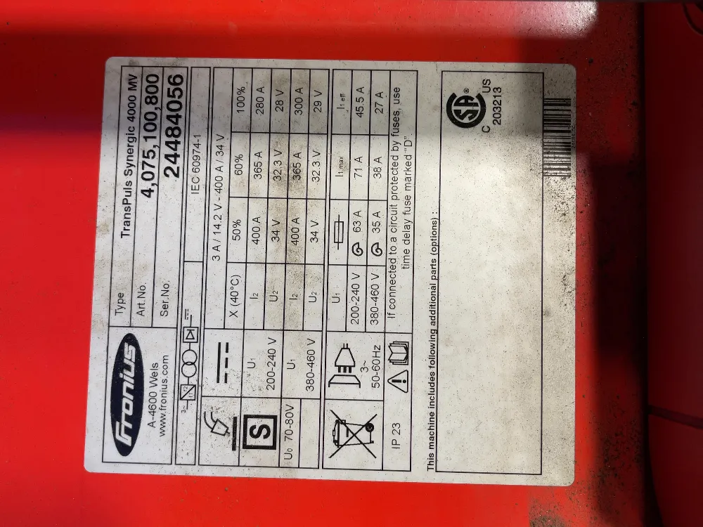 Fronius 400 A Welder - Transpuls Synergic 4000 Mv