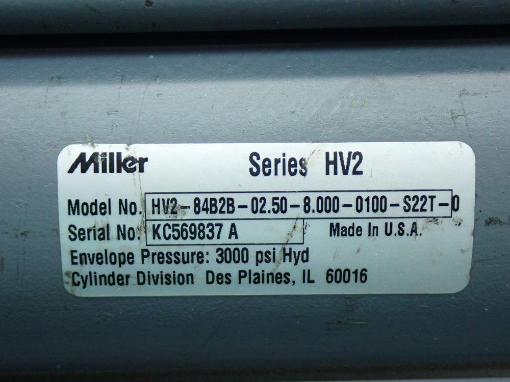 Miller Series-hv2 Hydraulic Cylinder - Hv2-84b2b-02.50-8.000-0100-s22t-0