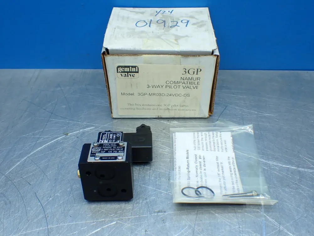 Gemini Valve 3-way Pneumatic Pilot Valve - 3gp-mr03d-24vdc-ds