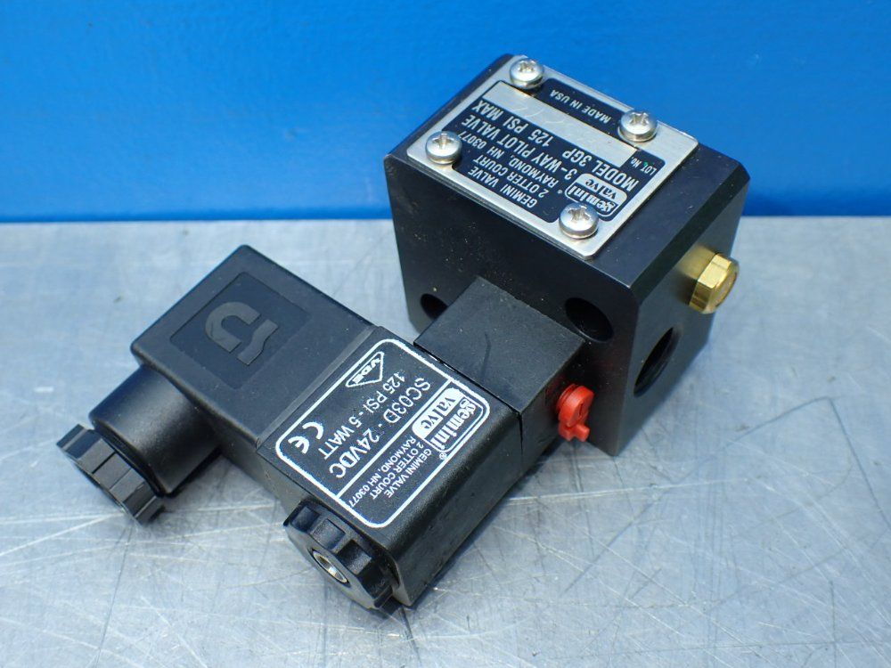 Gemini Valve 3-way Pneumatic Pilot Valve - 3gp-mr03d-24vdc-ds