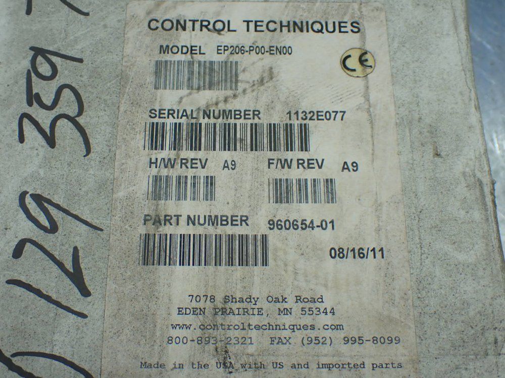 Control Techniques Epsilon Ep Servo Drive - Ep206-p00-en00