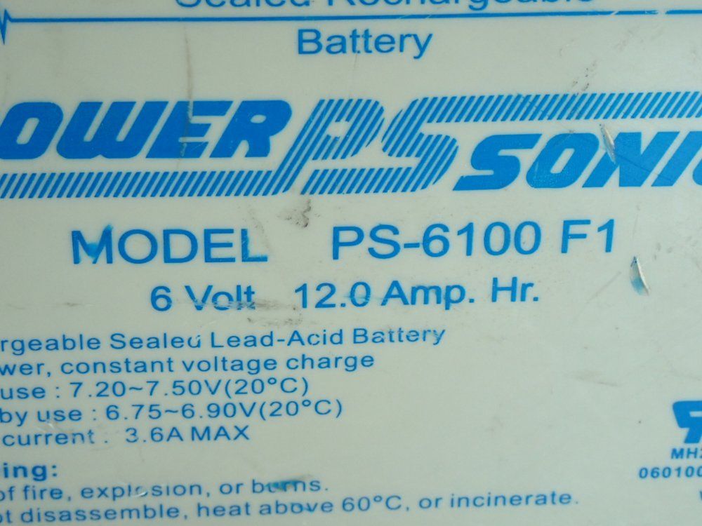 Power Sonic Sla Sealed Lead Acid Rechargeable Battery - Ps-6100f1